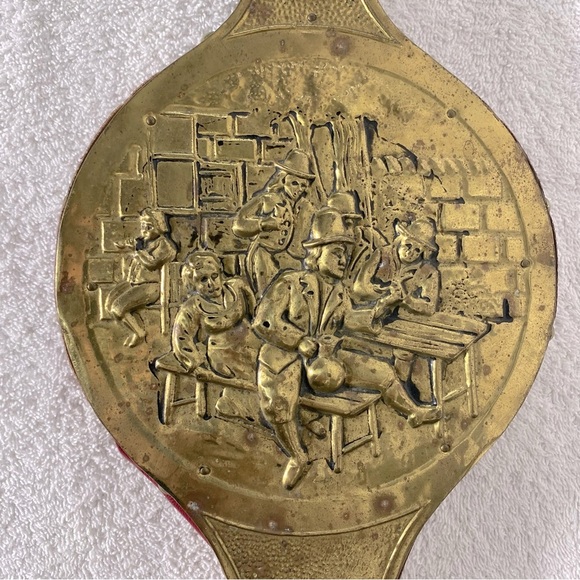 Vintage Antique Brass W Leather & Wood Decorative Bellows - Picture 2 of 14